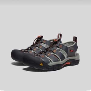 Keen Men's Newport H2 Sandals - Men's Gray and Orange Outdoor Sandals New No Box